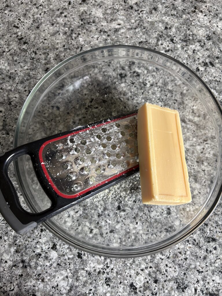 Grater with the fels-Naptha bar soap.
