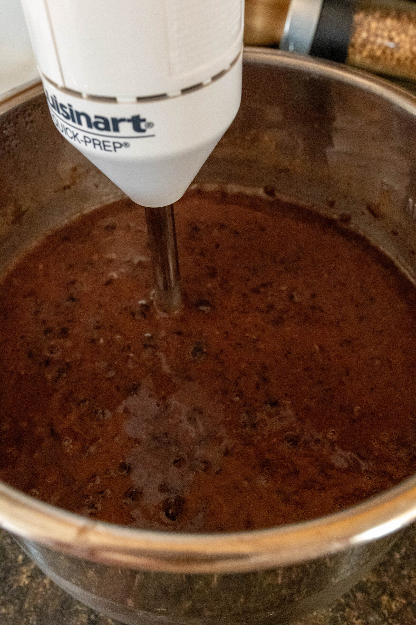 refried beans getting blended