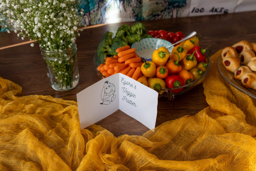 Eeyore's veggie platter food for Winnie the Pooh birthday party