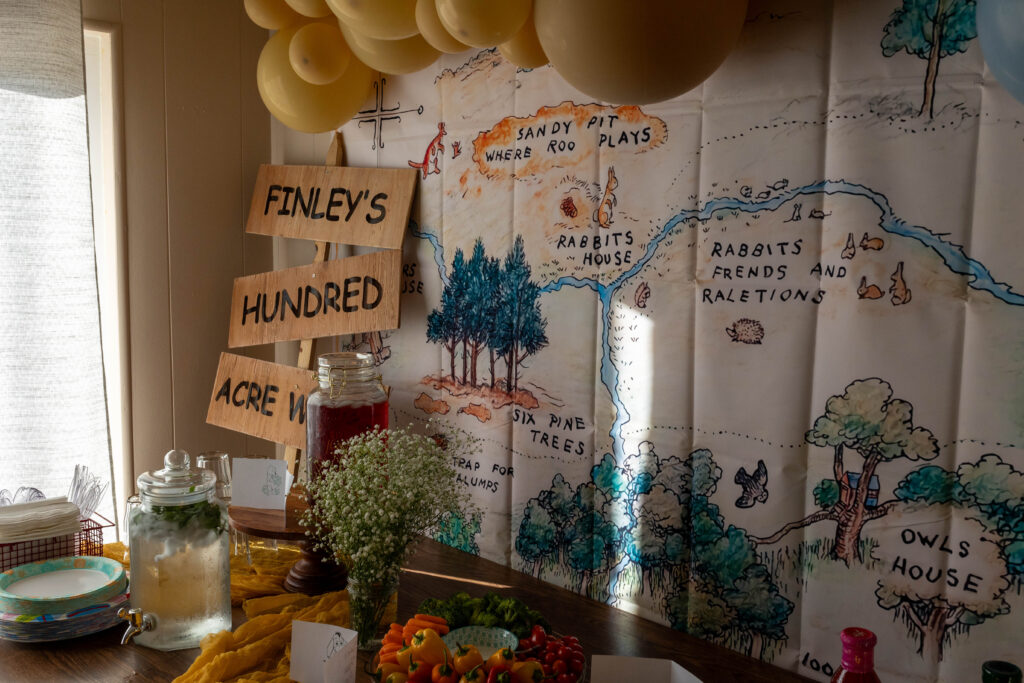 hundred acre wood birthday map backdrop