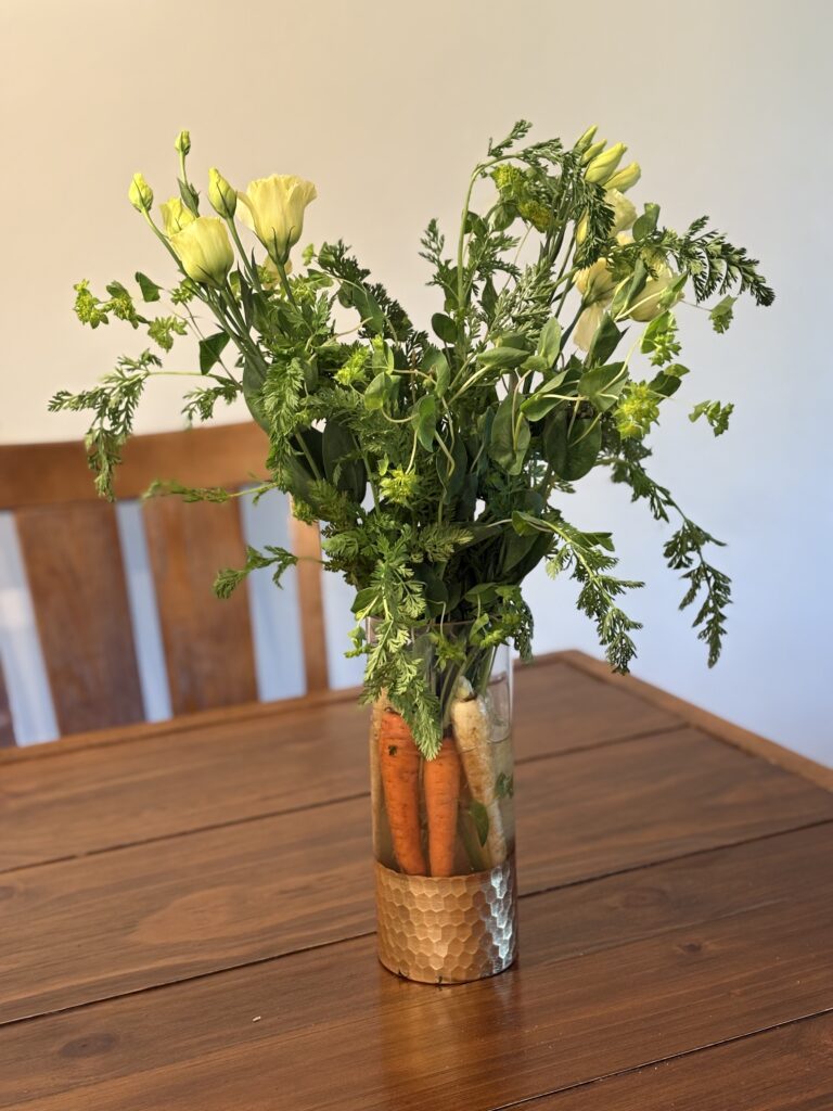 Orange carrot bouquet.