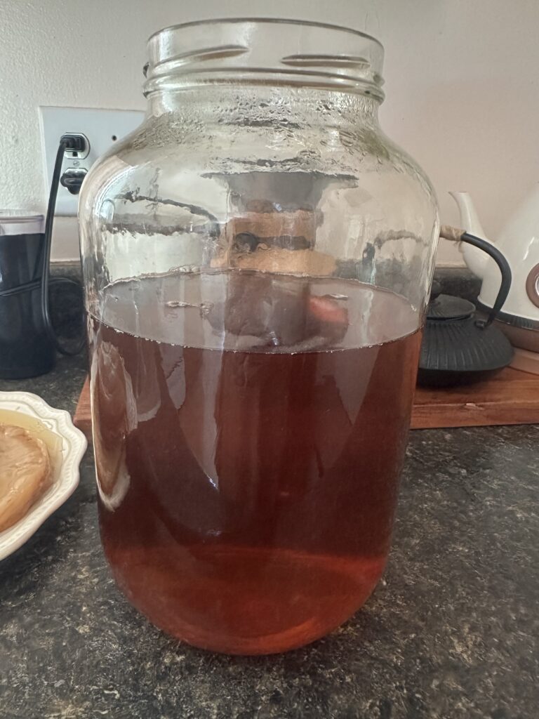 black tea mixture in glass jar