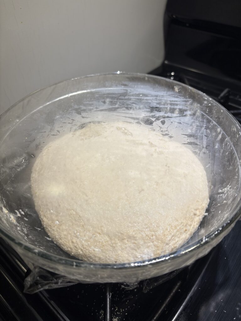 This is how the dough looked after the three rounds of stretch and folds.