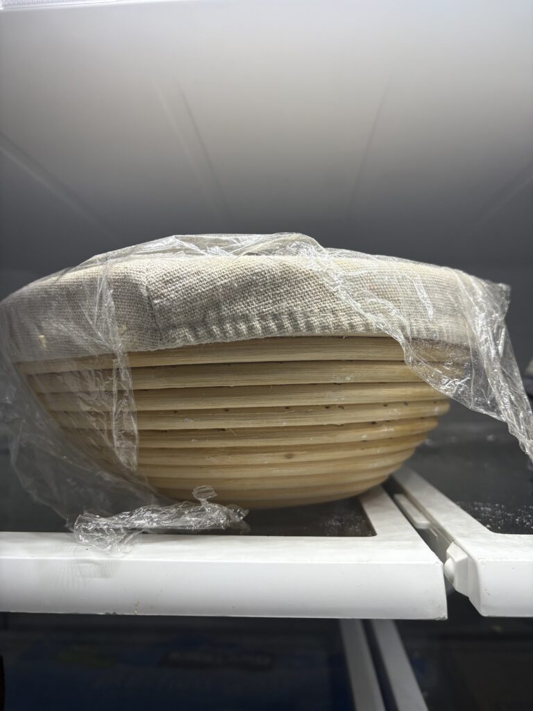 The dough in the fridge for the night.
