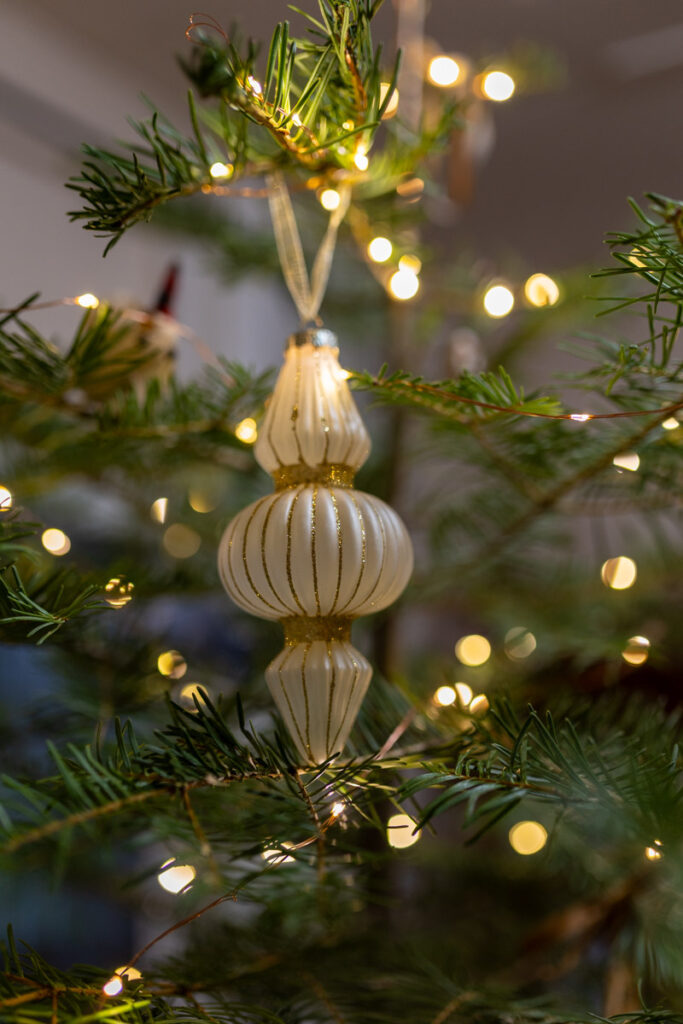 golden and white ornament