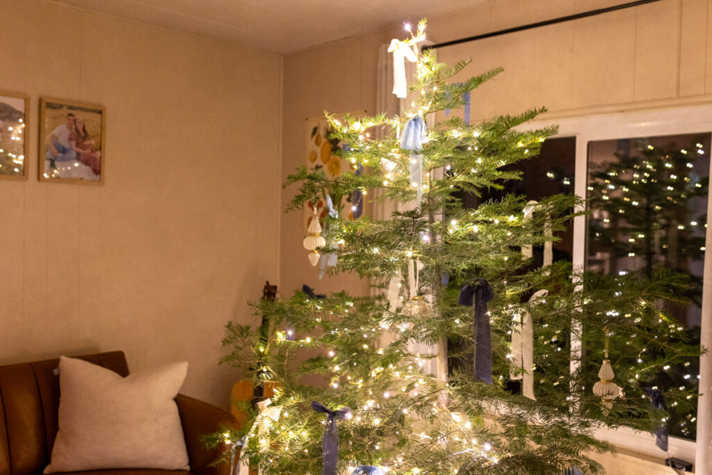 Christmas tree in a living room