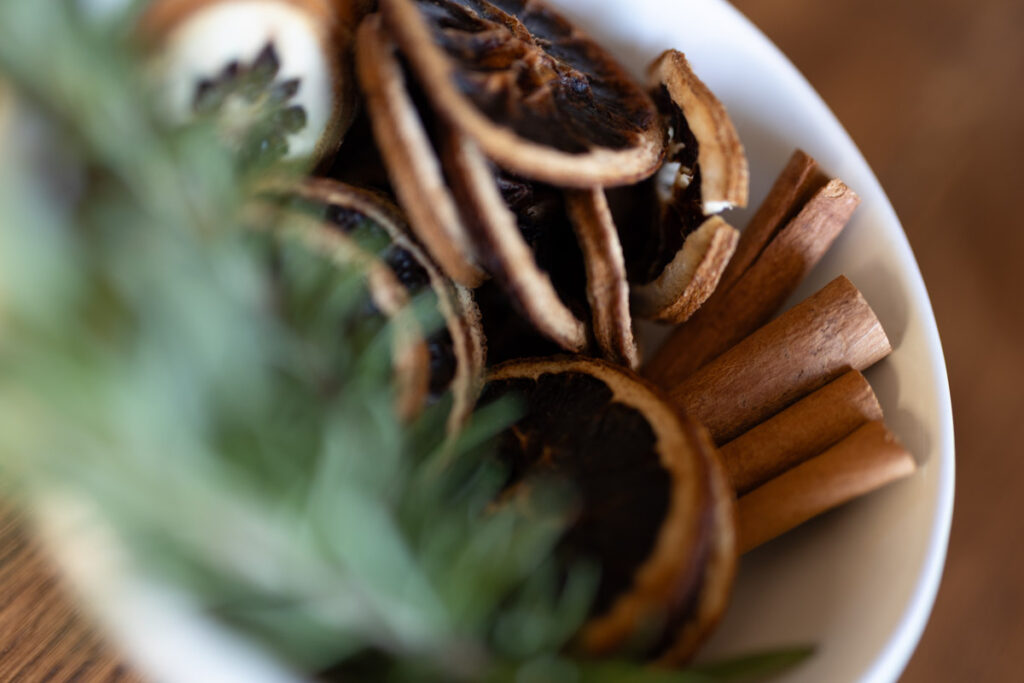 unclose shot of ingredients for potpourri