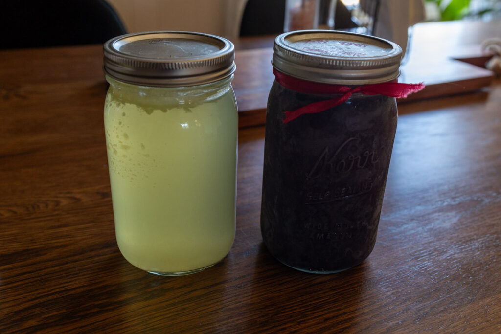 homemade bone broth and elderberry syrup