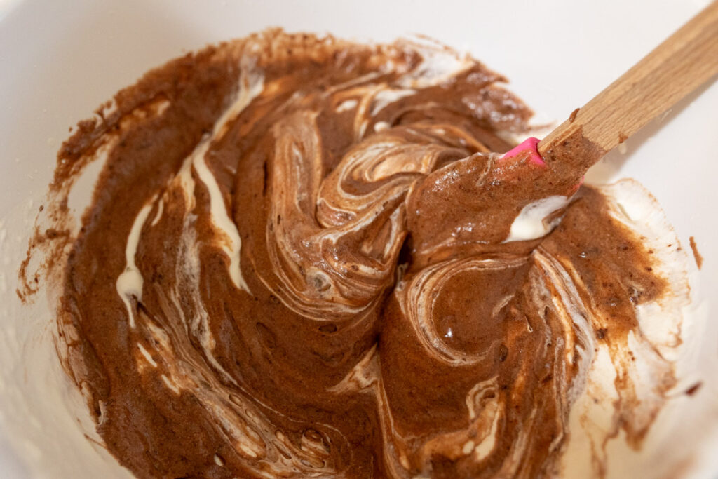 mixing ingredients for chocolate mousse