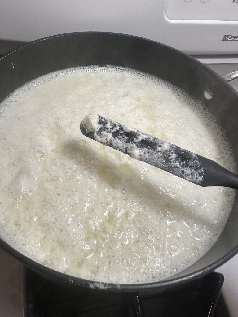 what warm milk looks like after you mix it with lemon juice