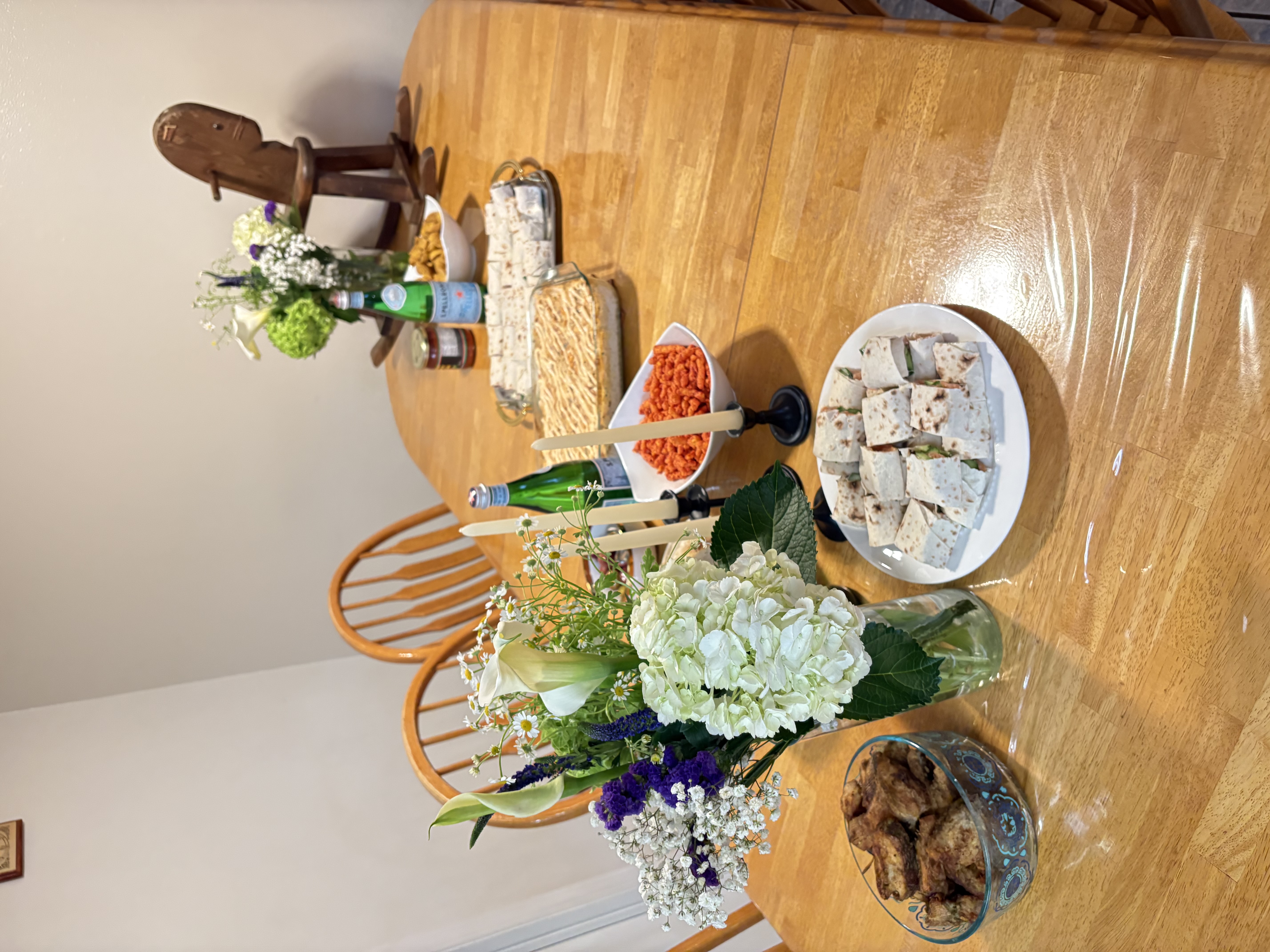 The spread of the vegetarian dinner.