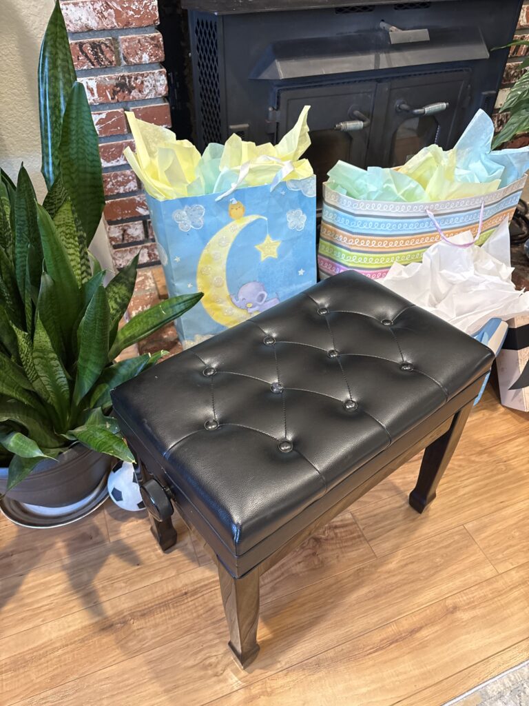 A special seat of the pregnant mama to sit on as she opens her gifts.