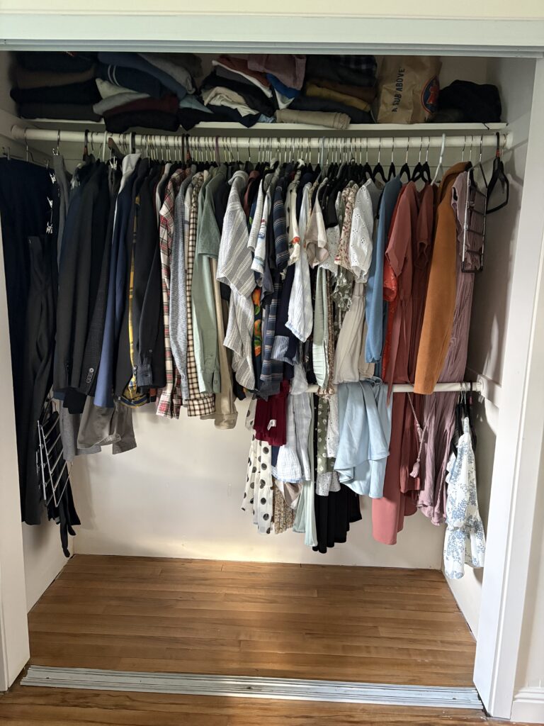 The before photo of our messy closet.